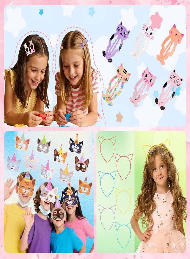 Vanblue 146Pcs Cat Party Favors Themed Birthday Party Decorations for Kids, Cat Party Supplies Goodie Bag Stuffers Fillers,Pet Headband Gifts Bags - Image 4